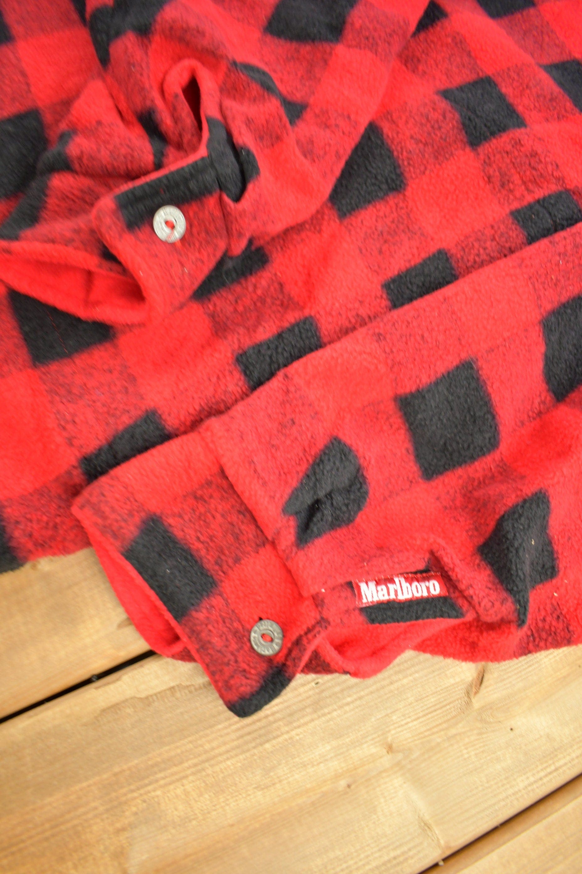Vintage 1980s Marlboro Unlimited Reversible Quarter Zip Fleece Sweater Men's Large from propervintagecanada