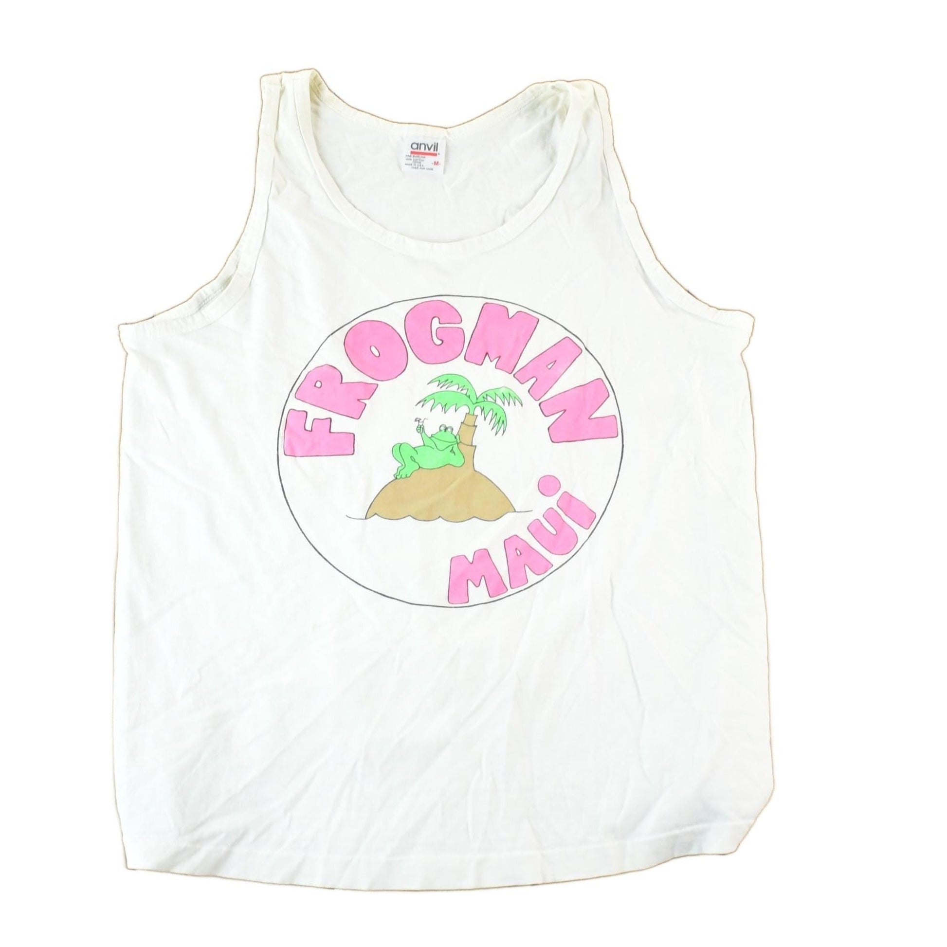 Vintage 1980s Maui Frogman Souvenir Island Tank Top Mens S from propervintagecanada