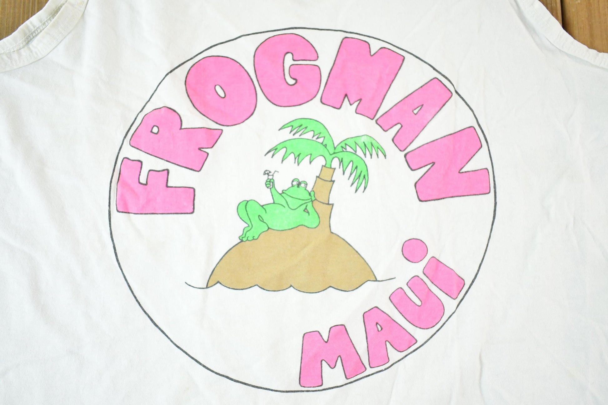 Vintage 1980s Maui Frogman Souvenir Island Tank Top Mens S from propervintagecanada