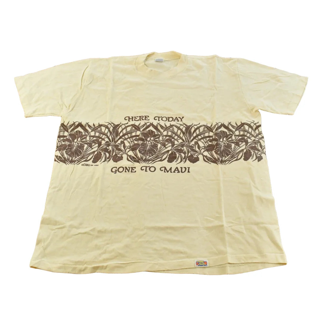 Vintage 1980s Maui Hawaii Graphic Souvenir T-Shirt Men's XL from propervintagecanada