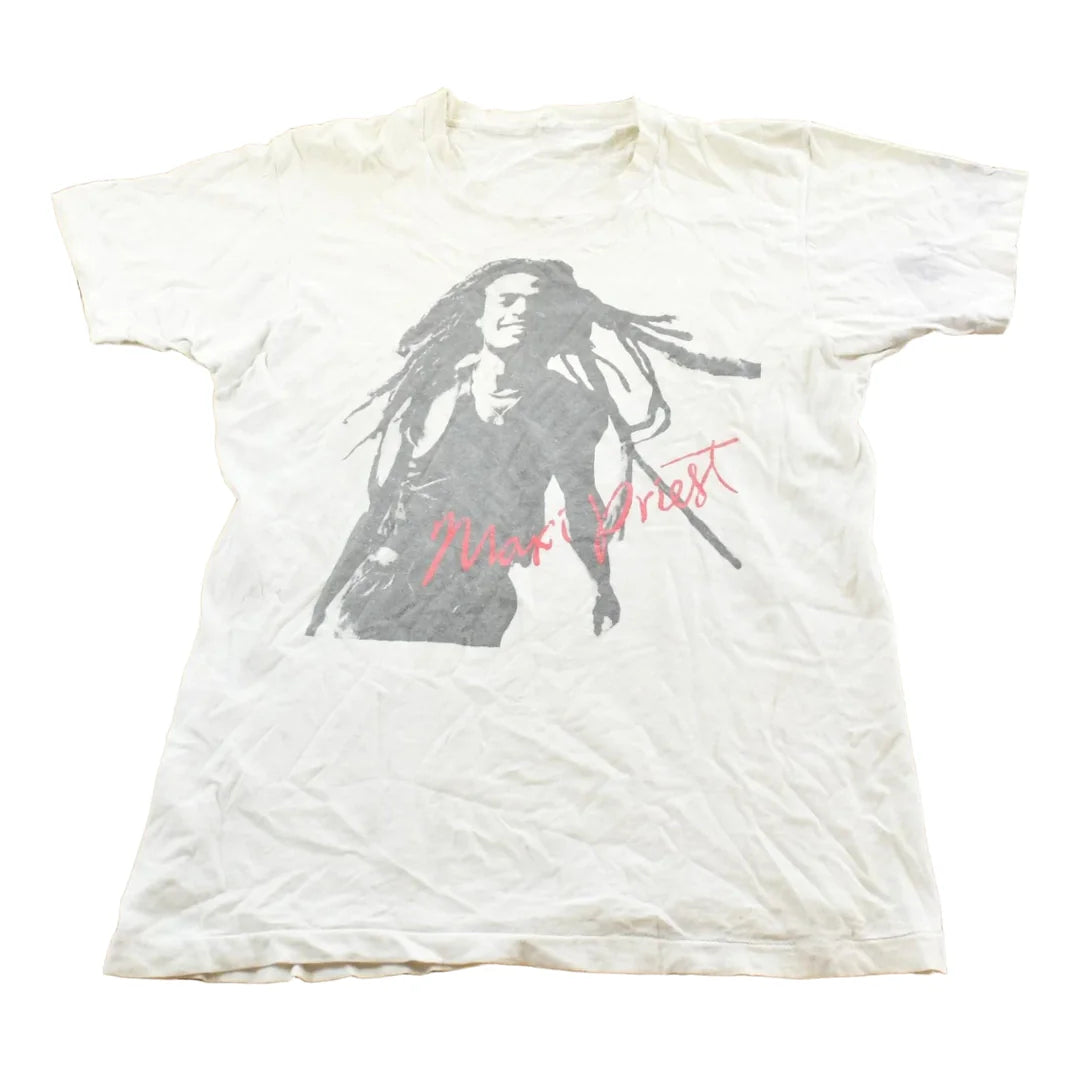 Vintage 1980s Maxi Priest Graphic Brand T-Shirt Mens S from propervintagecanada