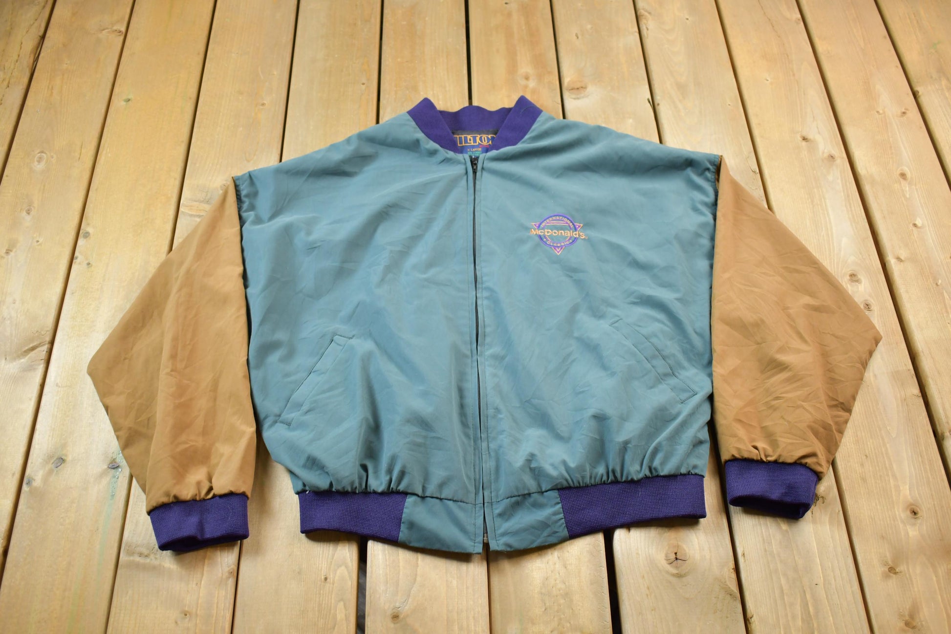 Vintage 1980s Mc Donalds Bomber Jacket Men's XL from propervintagecanada