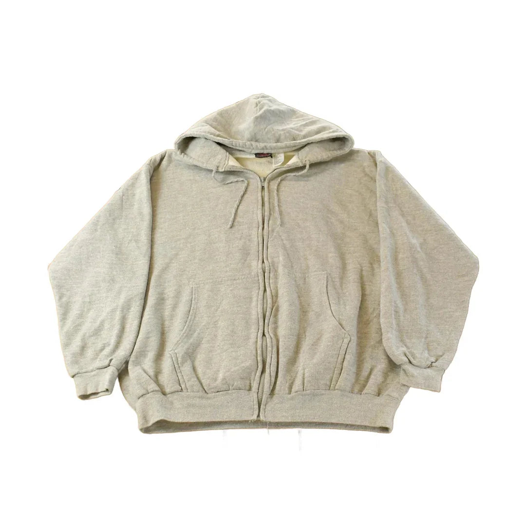 Vintage 1980s McGregor Big & Tall Thermal Lined Full Zip Blank Hoodie Men's 2XL from propervintagecanada