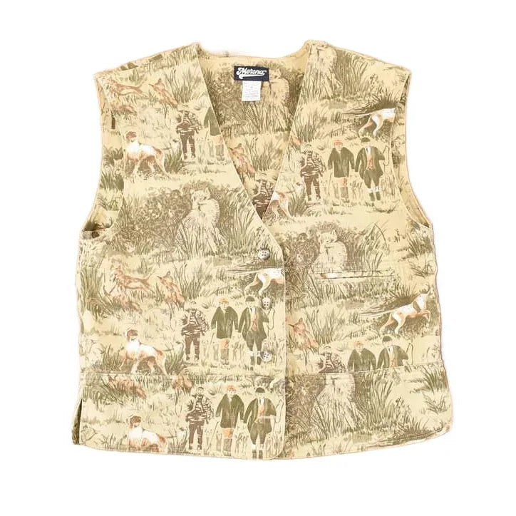 Vintage 1980s Merona AOP Hunting Camo Cardigan Vest Mens S from propervintagecanada