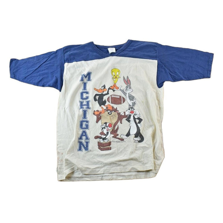 Vintage 1980s Michigan Bugs Bunny Looney Toons Disney Cartoon Promo T-Shirt Men's Large from propervintagecanada