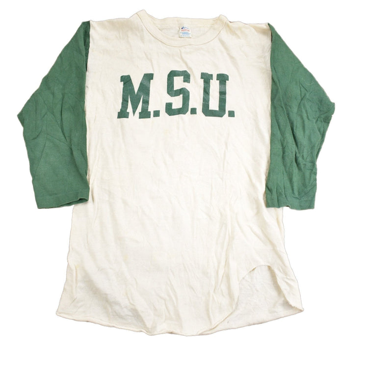 Vintage 1980s Michigan State University Collegiate Champion Raglan Shirt Men's XS from propervintagecanada