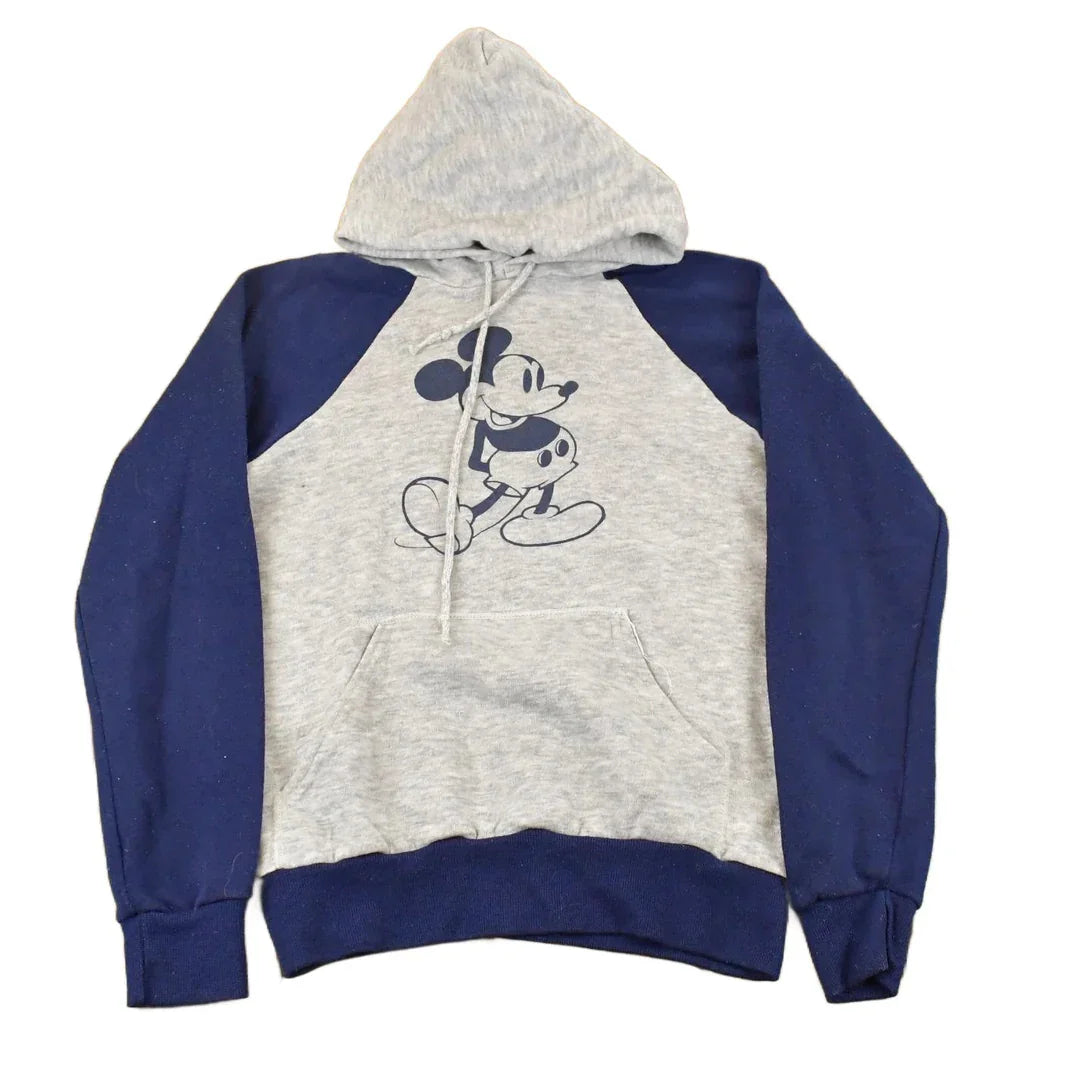 Vintage 1980s Mickey Mouse Walt Disney World Graphic Raglan Hoodie Men's XS from propervintagecanada
