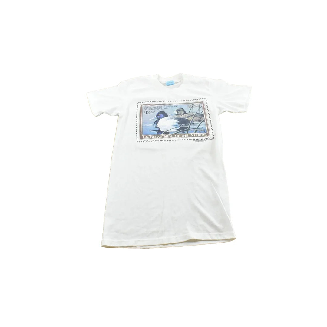 Vintage 1980s Migratory Bird Hunting Conservation Stamp Souvenir T-Shirt Men's XS from propervintagecanada
