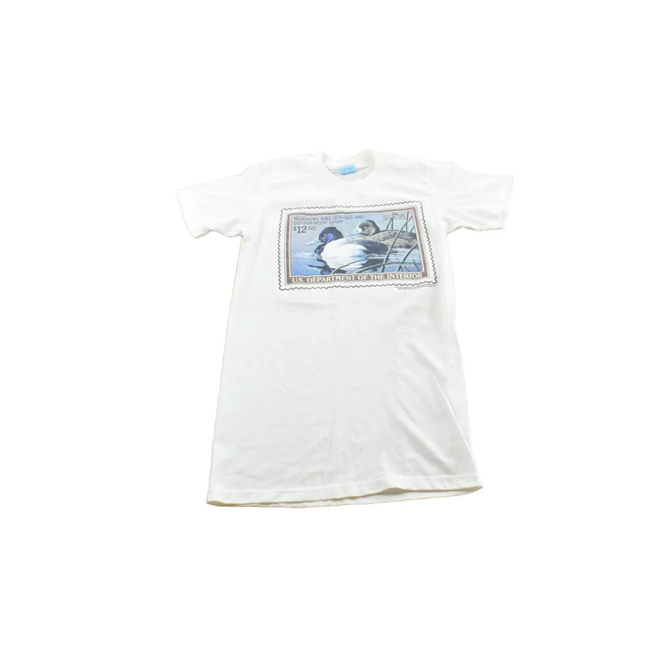 Vintage 1980s Migratory Bird Hunting Conservation Stamp Souvenir T-Shirt Men's XS from propervintagecanada