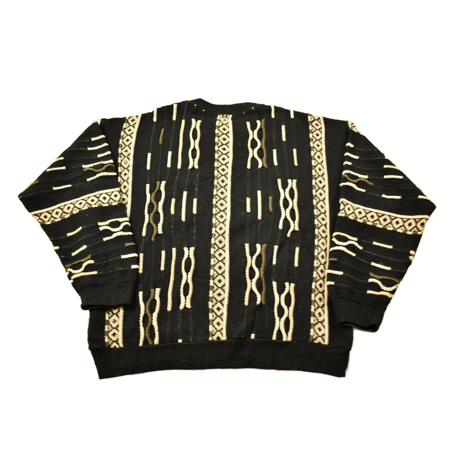 Vintage 1980s Milford Sportswear 3D Cable Knit Crewneck Sweater Men's Large from propervintagecanada