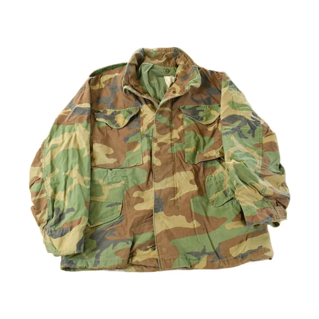 Vintage 1980s Military Camo Jacket Men's Small Short from propervintagecanada