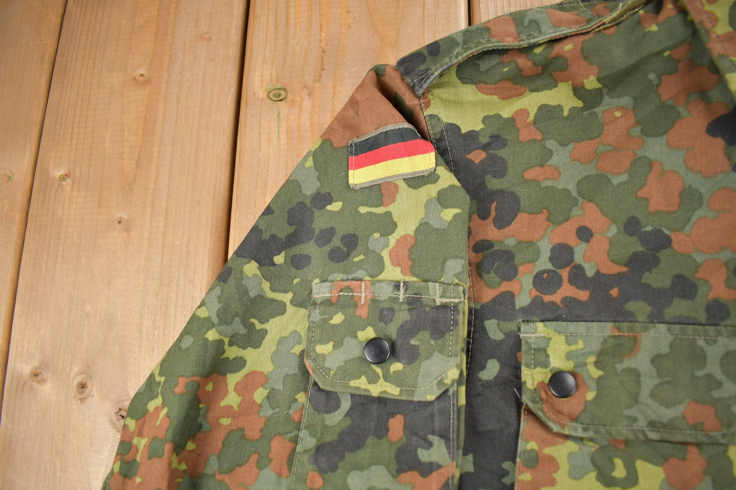 Vintage 1980s Military Camouflaged Jacket Men's Medium from propervintagecanada