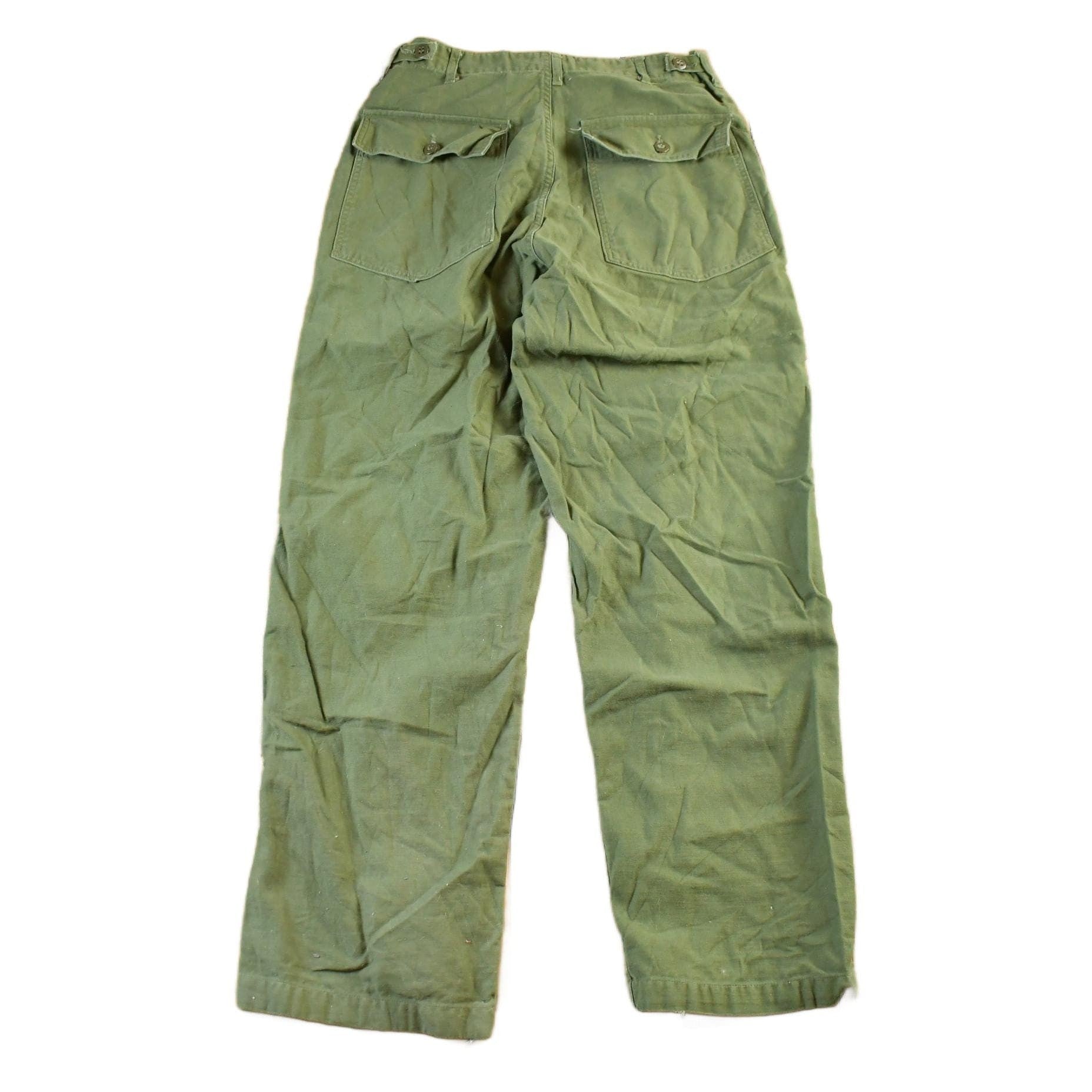 Vintage 1980s Military OG-107 Sateen Fatigue Pants Men's Small 30 x 30 from propervintagecanada
