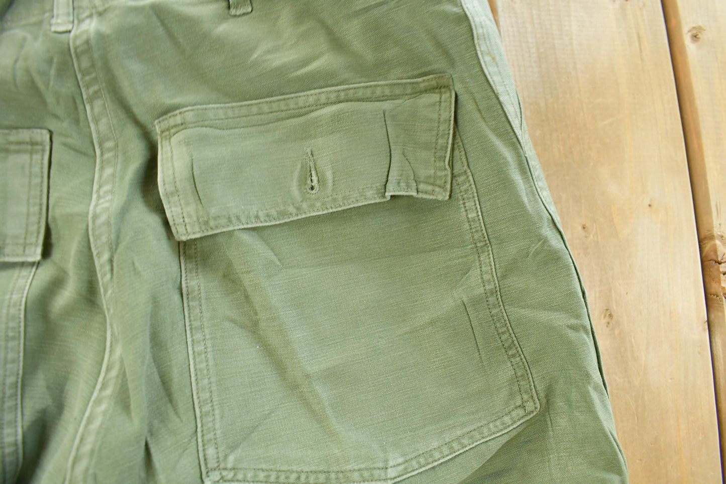 Vintage 1980s Military OG-107 Starched Sateen Fatigue Pants Men's 31 x 32 from propervintagecanada