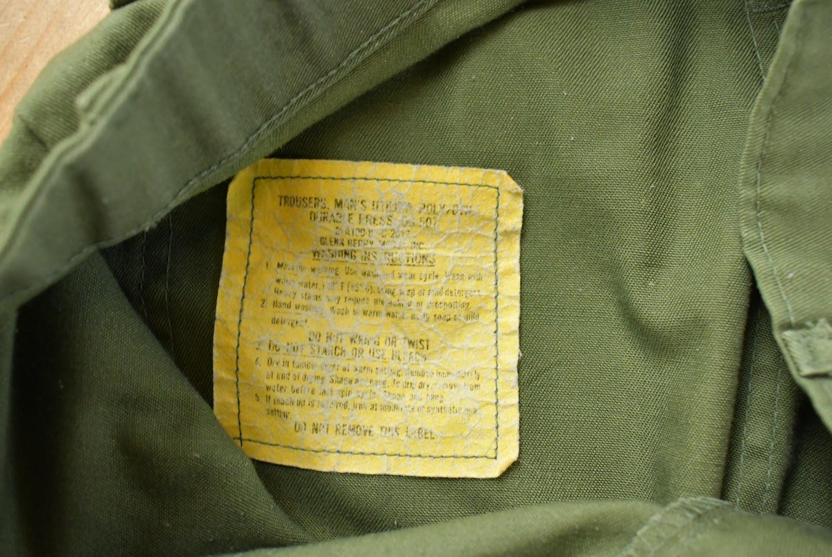 Vintage 1980s Military OG 507 Army Fatigue Pants Men's 32 x 31 from propervintagecanada