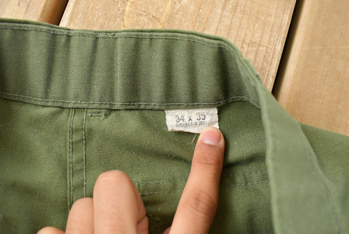 Vintage 1980s Military OG 507 Army Fatigue Pants Men's 32 x 31 from propervintagecanada