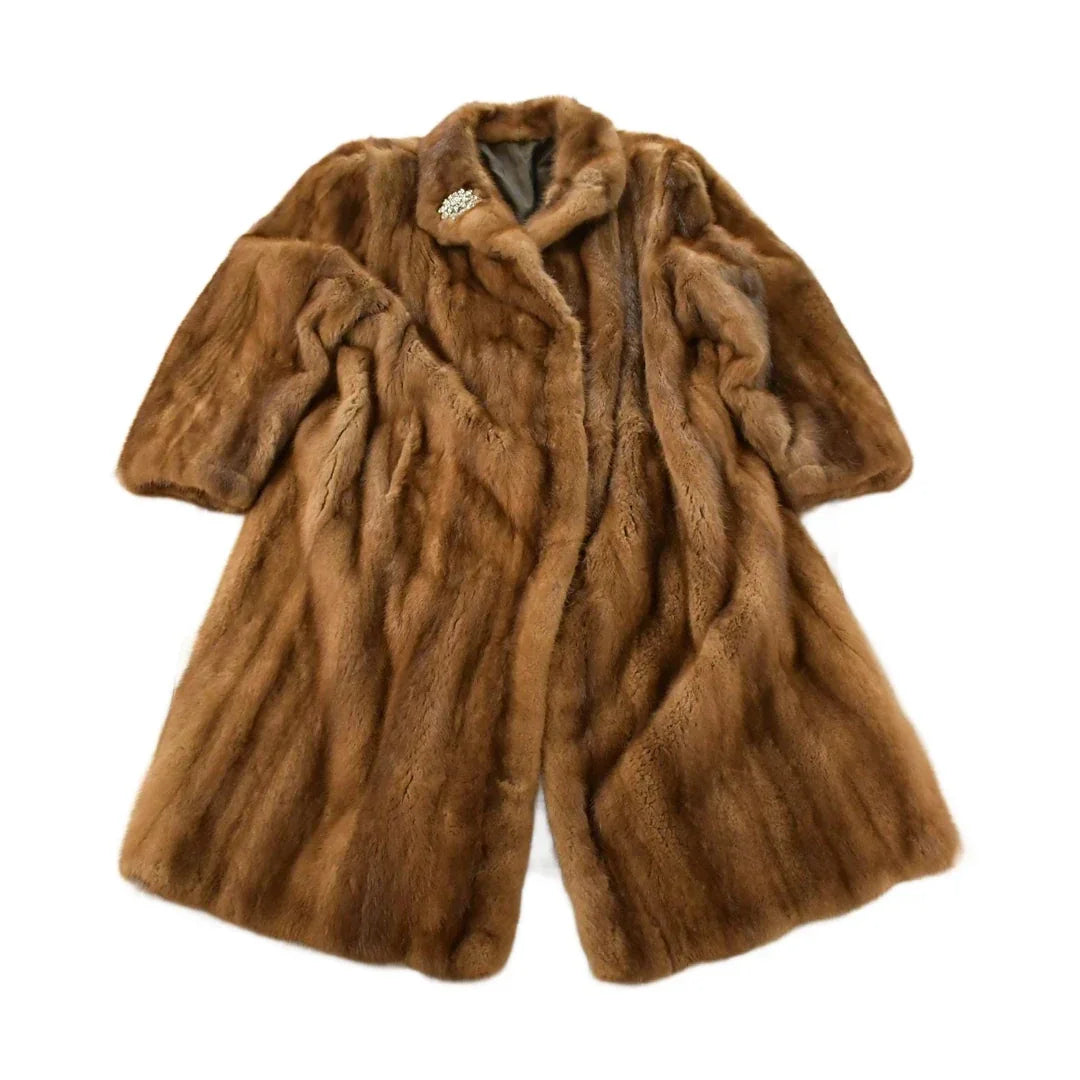 Vintage 1980s Mink Fur Coat Full Length Adult Large Men's Large from propervintagecanada