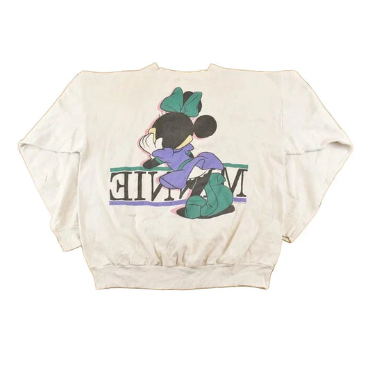 Vintage 1980s Minnie Mouse Disney Crewneck Sweatshirt Women's L / Mickey Mouse / Embroidered Sweater / 80s Retro Cartoon from propervintagecanada