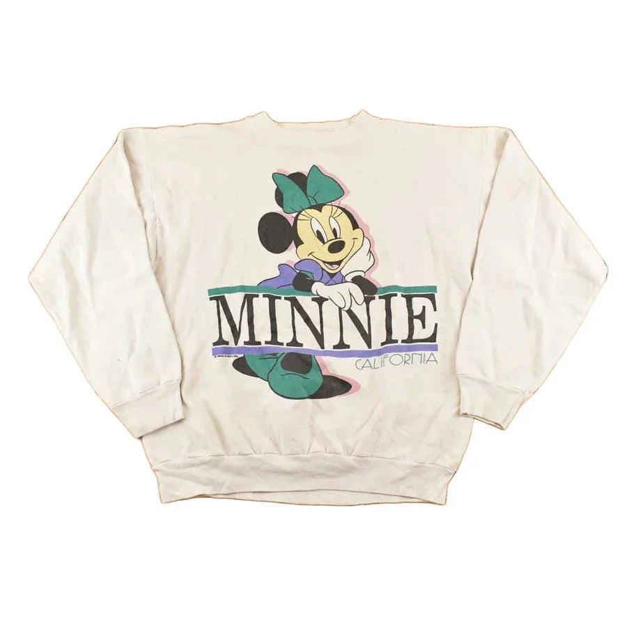 Vintage 1980s Minnie Mouse Disney Crewneck Sweatshirt Women's L / Mickey Mouse / Embroidered Sweater / 80s Retro Cartoon from propervintagecanada