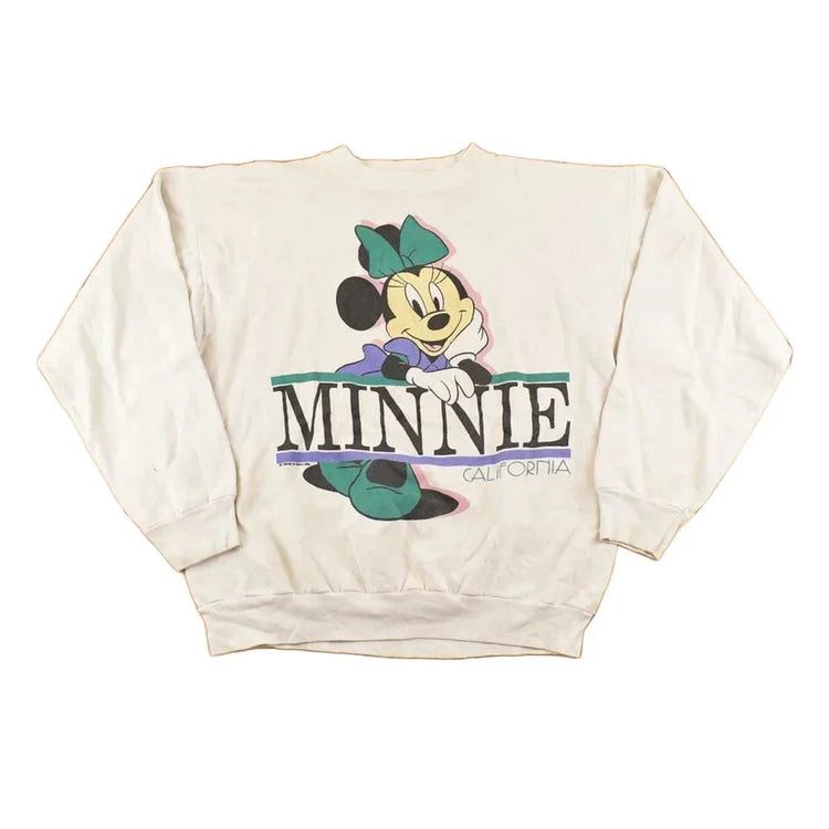 Vintage 1980s Minnie Mouse Disney Crewneck Sweatshirt Women's L / Mickey Mouse / Embroidered Sweater / 80s Retro Cartoon from propervintagecanada