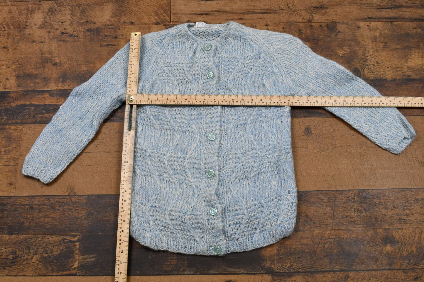Vintage 1980s Mohair Wool Hand Knit Cardigan Sweater Women's S from propervintagecanada