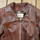 Vintage 1980s Mondial Women's Full Length Alligator Print Leather Trench Coat from propervintagecanada