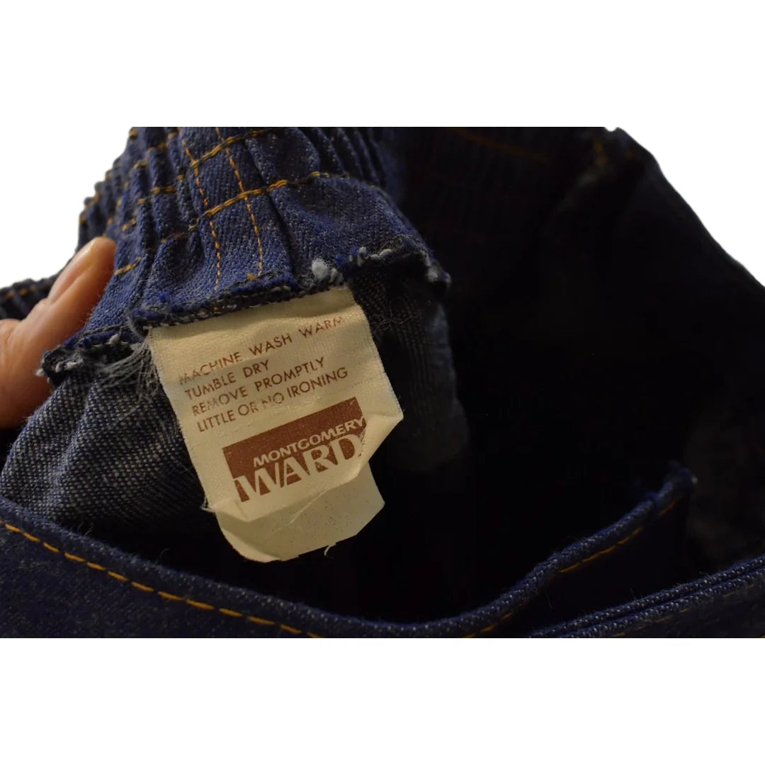Vintage 1980s Montgomery Ward Flare Denim Blue Jeans Women's 24 x 30 from propervintagecanada