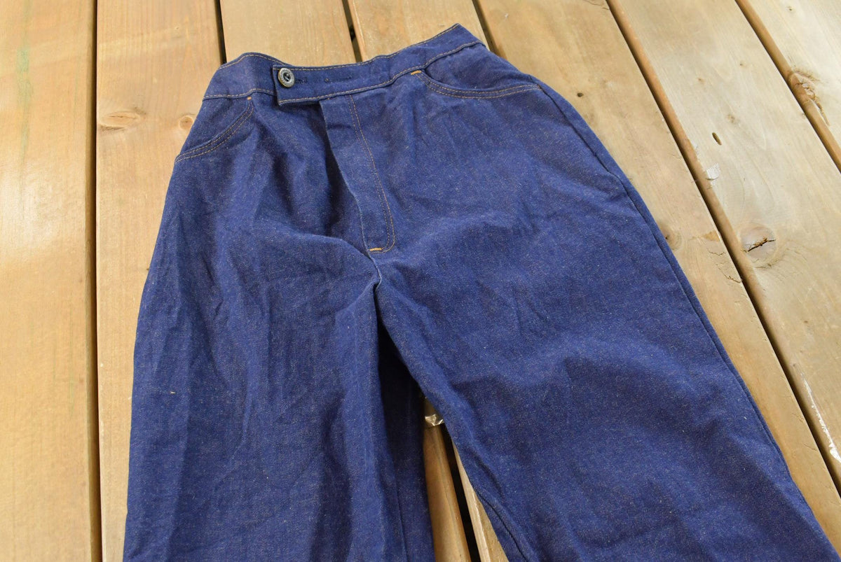 Vintage 1980s Montgomery Ward Flare Denim Blue Jeans Women's 24 x 30 from propervintagecanada