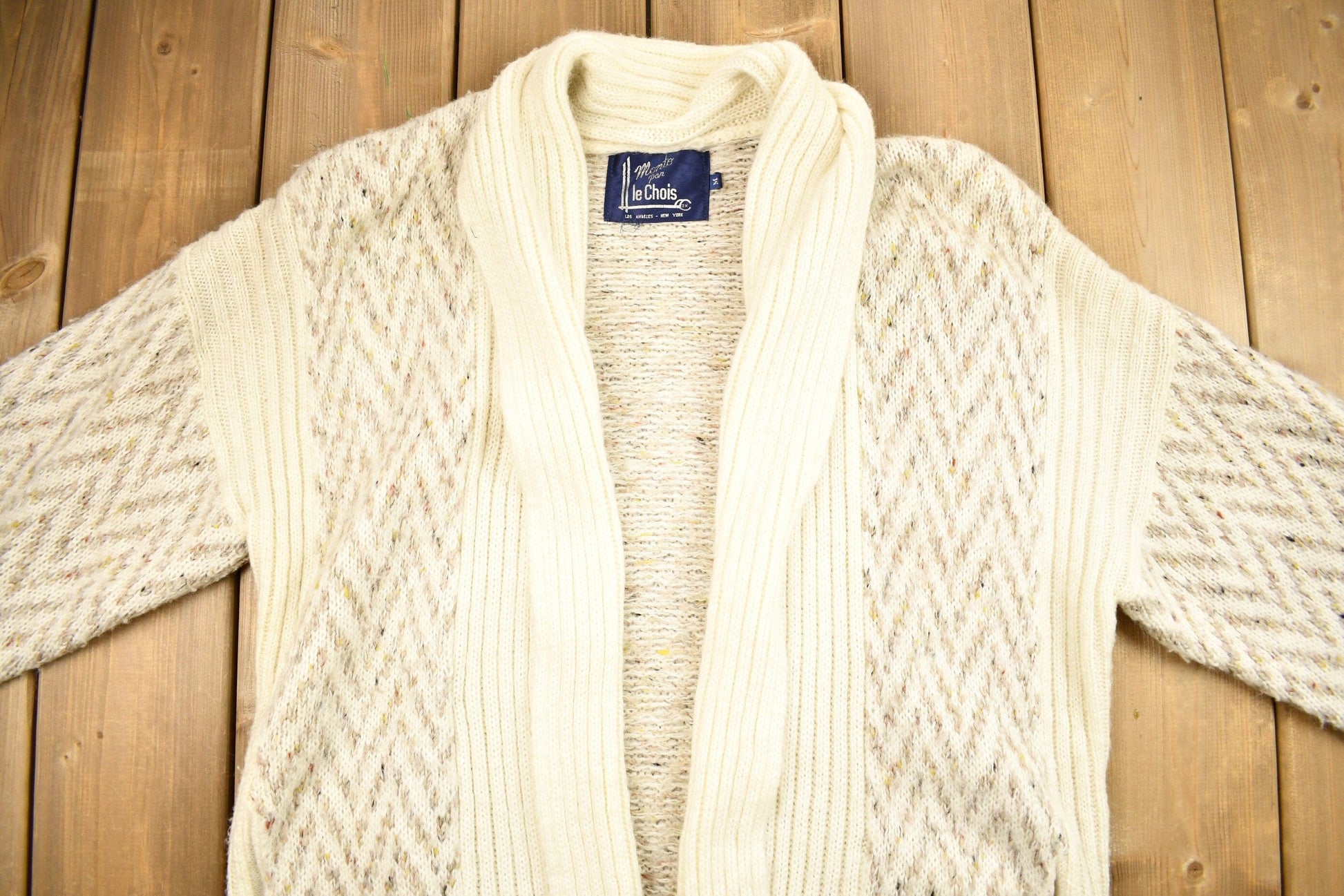 Vintage 1980s Monto Pan Le Chois Long Shall Cardigan Sweater Men's Medium from propervintagecanada