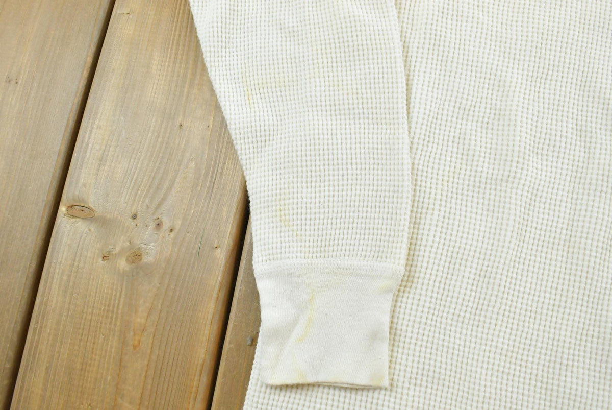 Vintage 1980s Morgan Mills Waffle Knit Long Sleeve Mens M from propervintagecanada