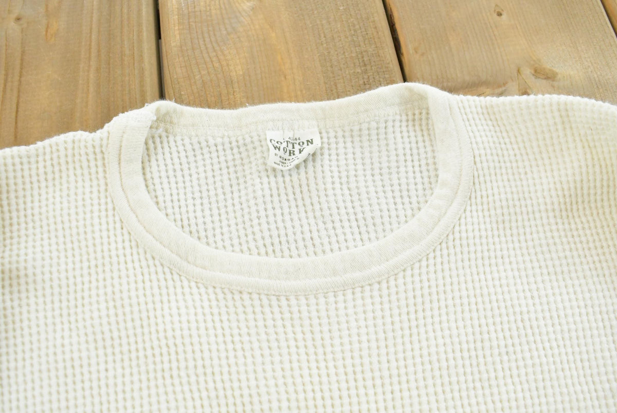 Vintage 1980s Morgan Mills Waffle Knit Long Sleeve Mens M from propervintagecanada