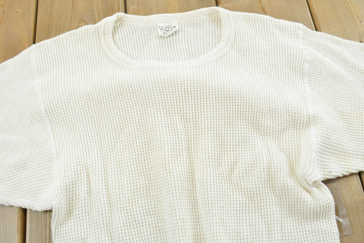 Vintage 1980s Morgan Mills Waffle Knit Long Sleeve Mens M from propervintagecanada