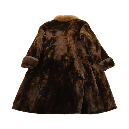 Vintage 1980s Mouton Fur Coat Adult Large Men's Large from propervintagecanada