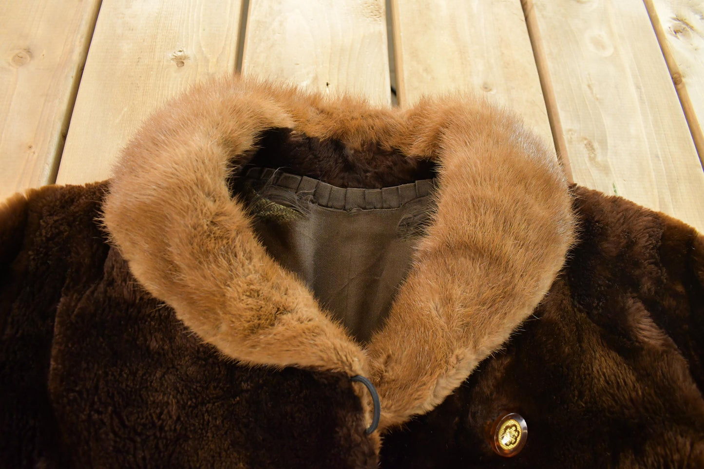 Vintage 1980s Mouton Fur Coat Adult Large Men's Large from propervintagecanada
