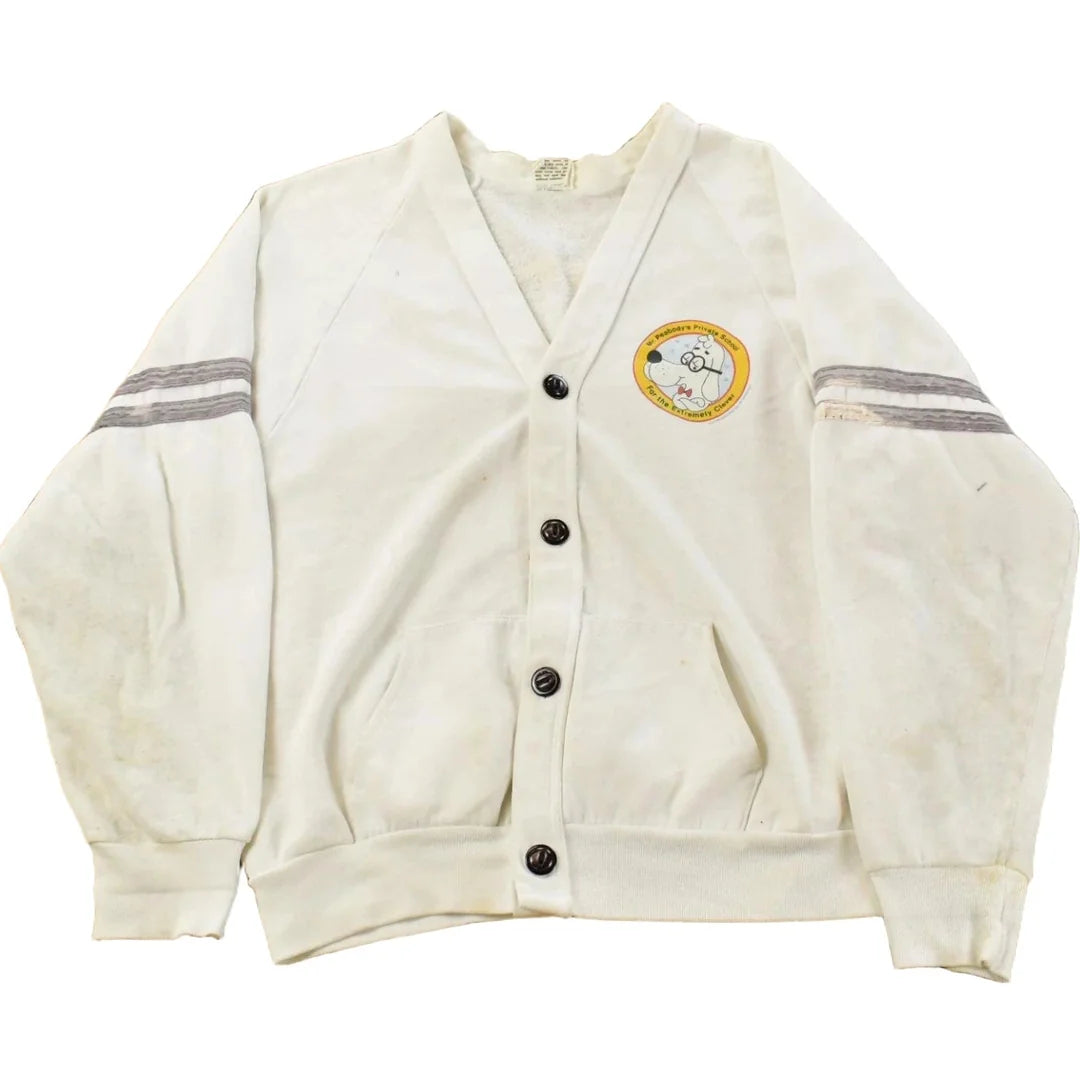 Vintage 1980s Mr.Peabody's Private School Cardigan Sweatshirt Men's M from propervintagecanada