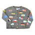 Vintage 1980s Multi Flag Abstract Knit Cardigan Sweater Men&