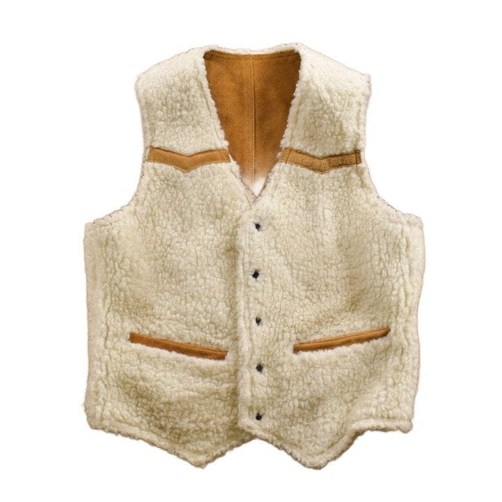 Vintage 1980s Muntgumery Ward Sherpa Lined Western Denim Button Up Vest Women's S from propervintagecanada