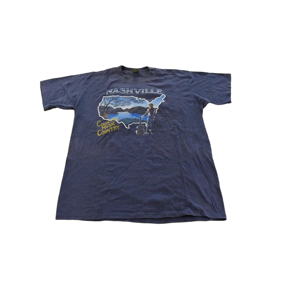 Vintage 1980s Nashville Country Music Souvenir T-Shirt Men's L from propervintagecanada