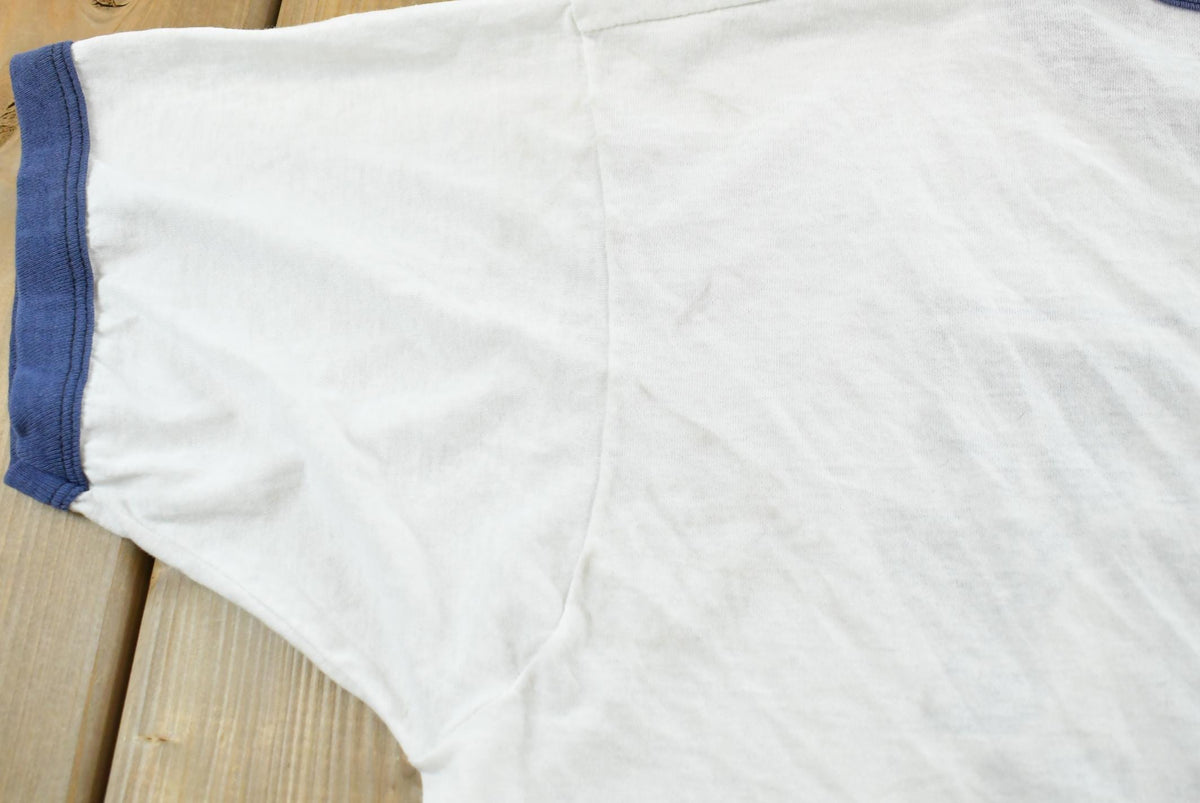 Vintage 1980s Naval Academy Collegiate Ringer T-Shirt Mens M from propervintagecanada