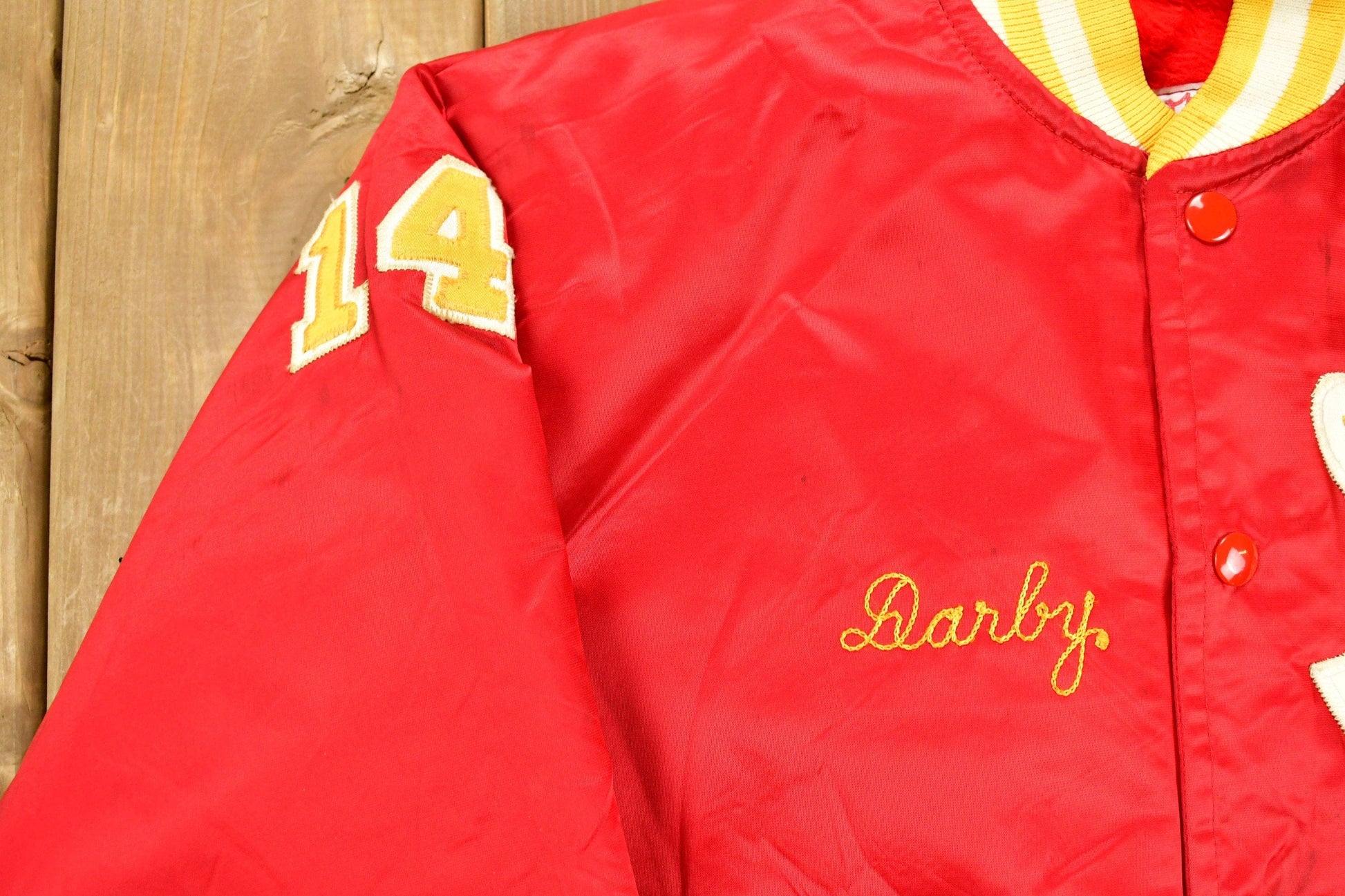 Vintage 1980s New Jersey Rockets Fleece Lined Satin Jacket Men's S from propervintagecanada