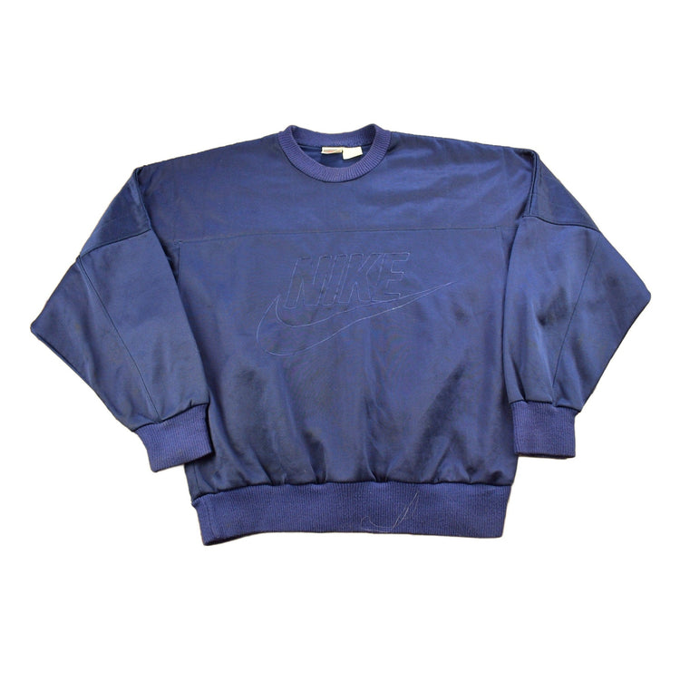 Vintage 1980s Nike Big Swoosh Jersey Like Crewneck Sweatshirt from propervintagecanada