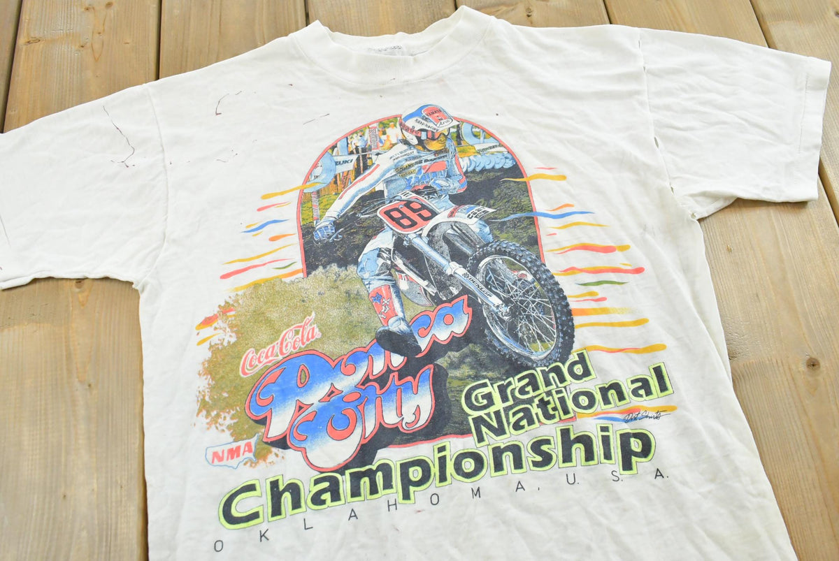 Vintage 1980s NMA Ponca City Grand National Championship Motocross T-Shirt Mens S from propervintagecanada
