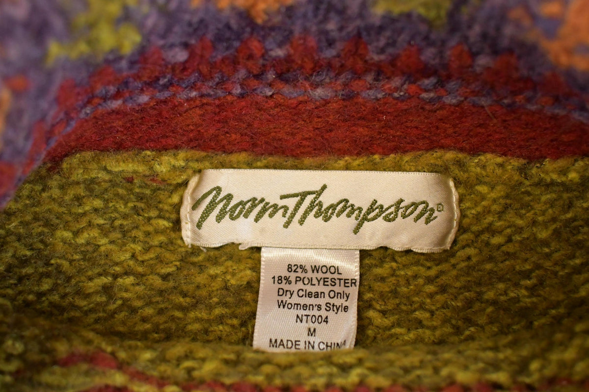 Vintage 1980s Norm Thompson Knit Western Crewneck Sweater Women's M from propervintagecanada