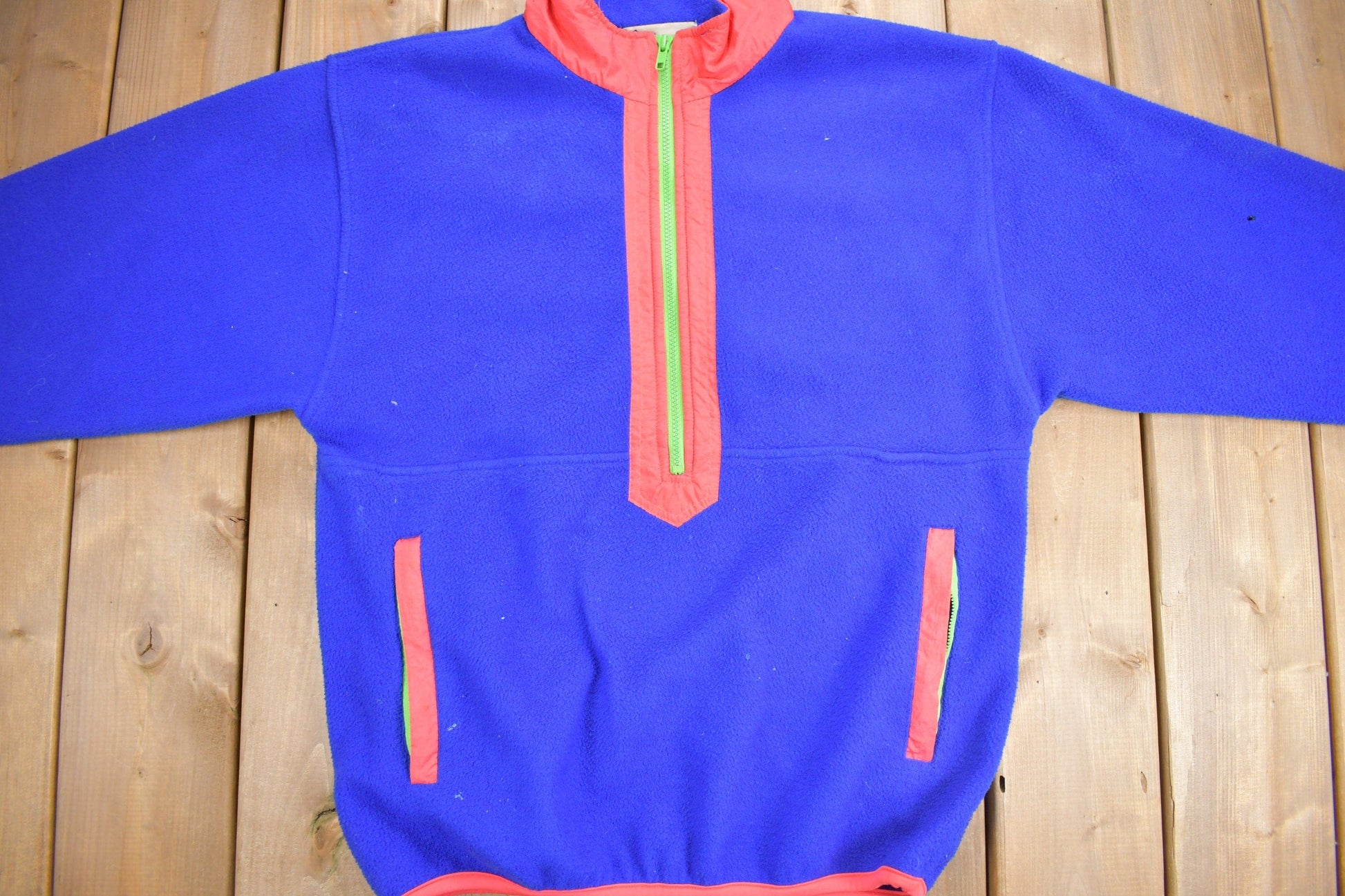 Vintage 1980s North Country Half Zip Fleece Sweater Men's S from propervintagecanada