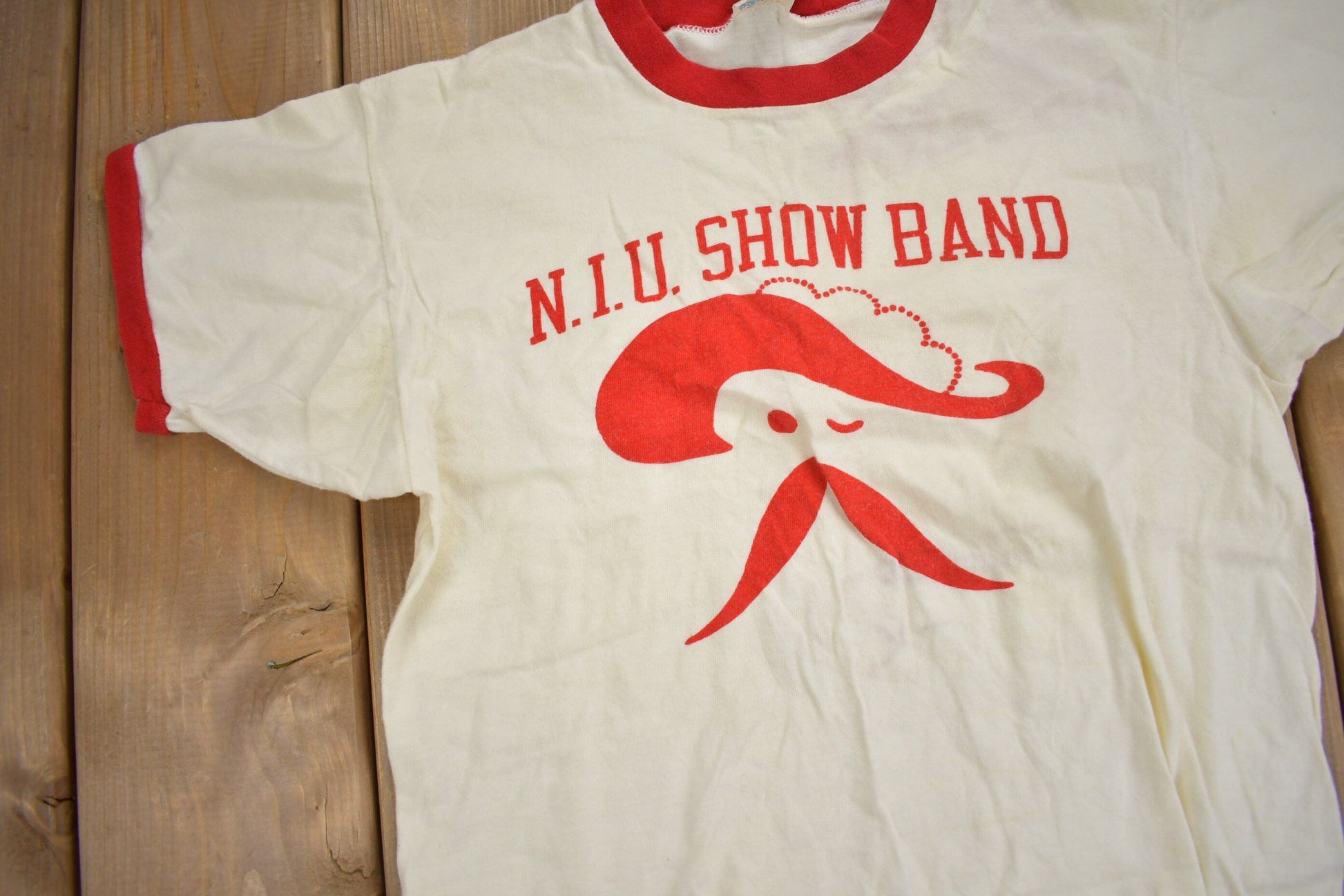 Vintage 1980s Northern Illinois University Collegiate Champion T-Shirt Men's XS from propervintagecanada