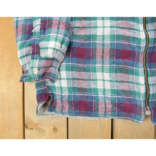 Vintage 1980s Northpoint Insulated Flannel Jacket Men's Large / Shacket / 80s Plaid Outdoors / Heavyweight / Full Zip from propervintagecanada