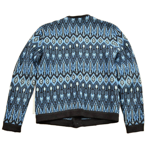 Vintage 1980s Norvyk Pure Wool Cardigan Sweater Diamond Pattern Women's S from propervintagecanada