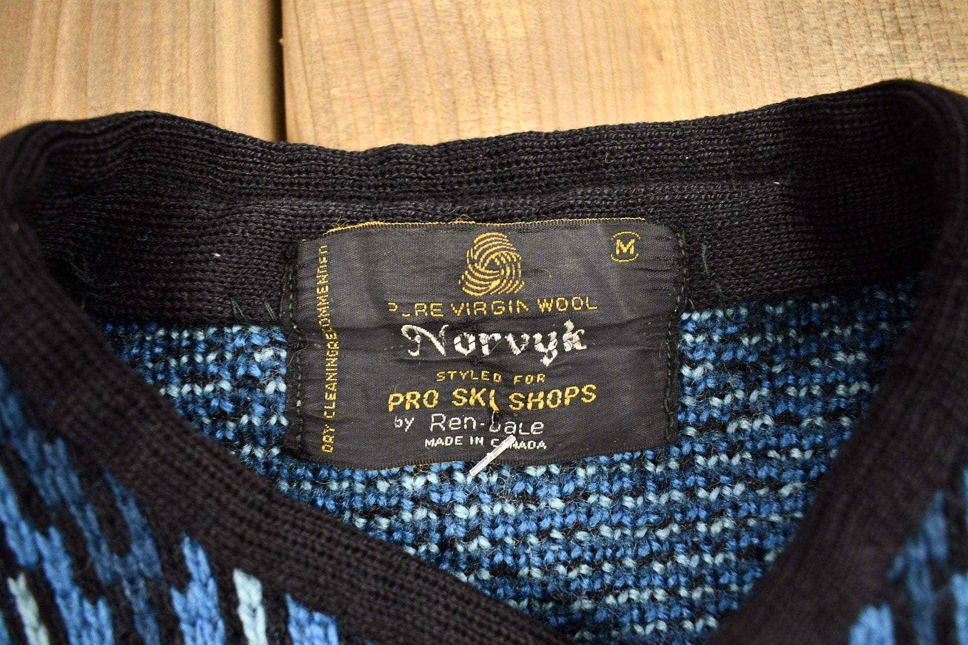 Vintage 1980s Norvyk Pure Wool Cardigan Sweater Diamond Pattern Women's S from propervintagecanada