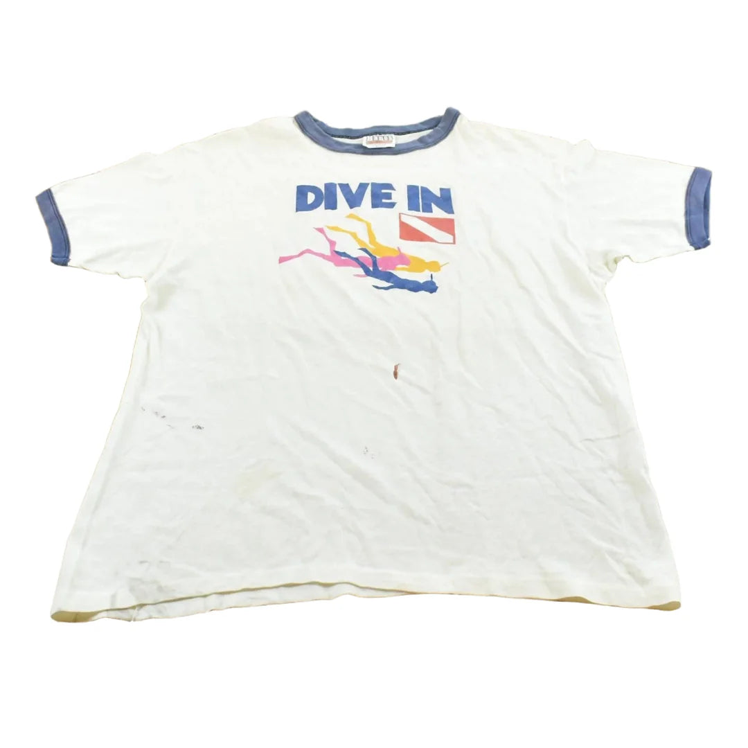 Vintage 1980s Norwegian Cruise Line Scuba Souvenir Ringer T-Shirt Men's L from propervintagecanada