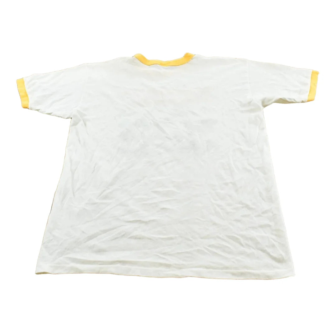 Vintage 1980s Notre Dame Fighting Irish Clover Collegiate Ringer T-Shirt Men's S from propervintagecanada